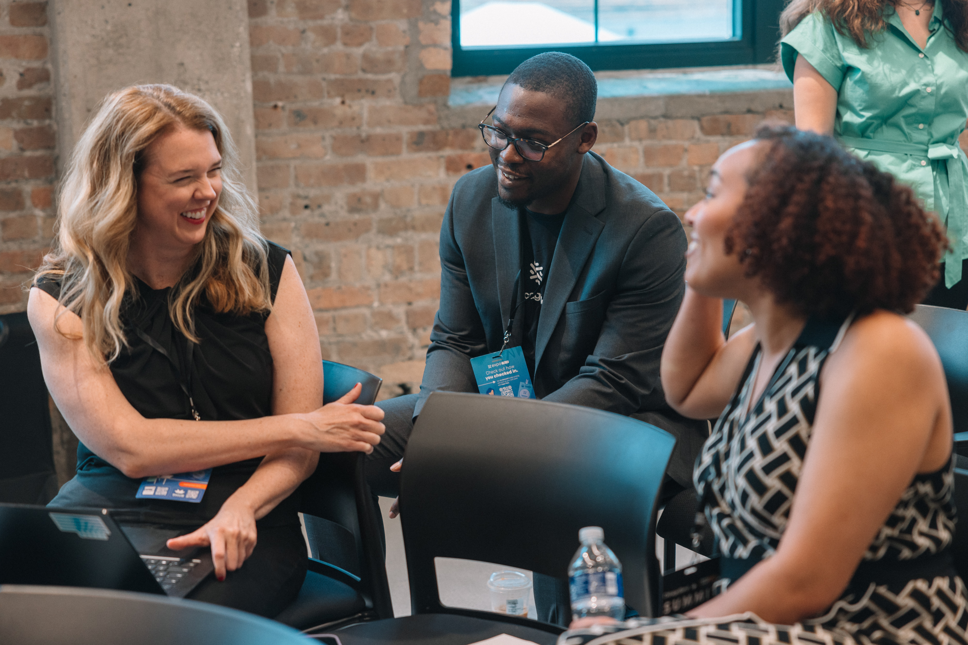 O. Arowolaju networking at a business event