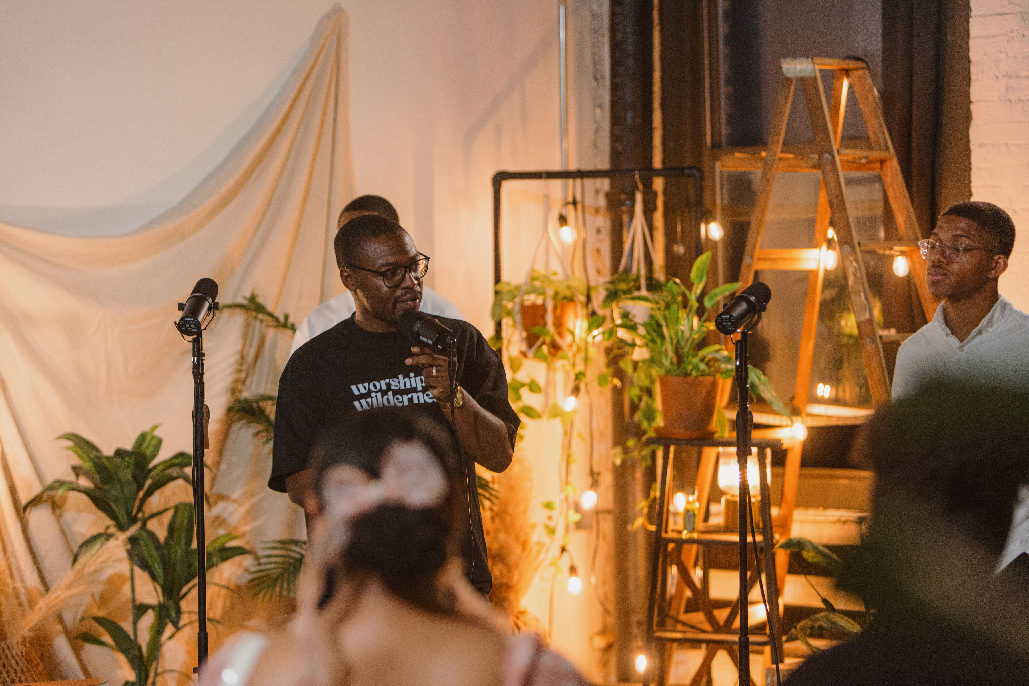 O. Arowolaju speaking at a worship event